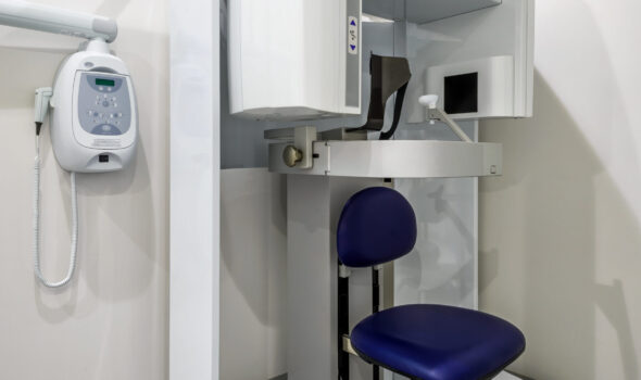 A dental scanner in a clinic interior